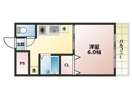サンハイツバロンII(1K/2階)の間取り写真