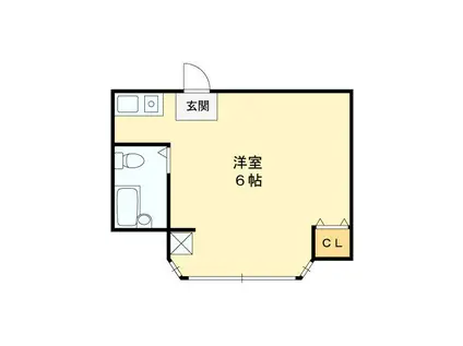 リバティ中津I(ワンルーム/2階)の間取り写真