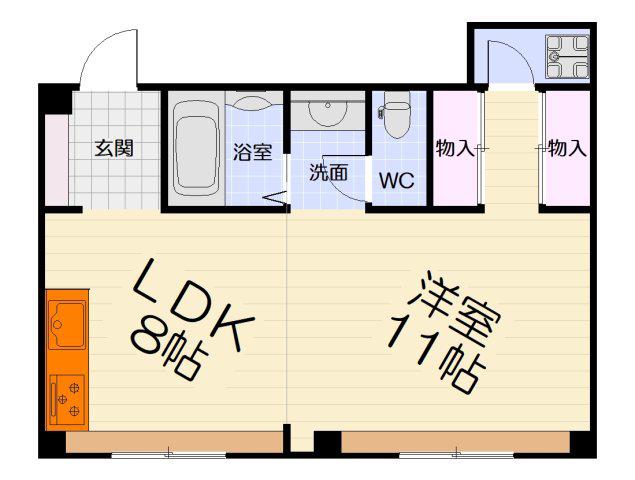 南海本線 高石駅 徒歩5分 3階建 築3年(1LDK/2階)の間取り写真
