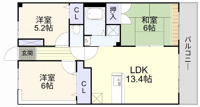 プリミエール・アミ(3LDK/3階)の間取り写真