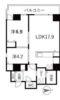 シティコート目黒2棟(2LDK/6階)の間取り写真