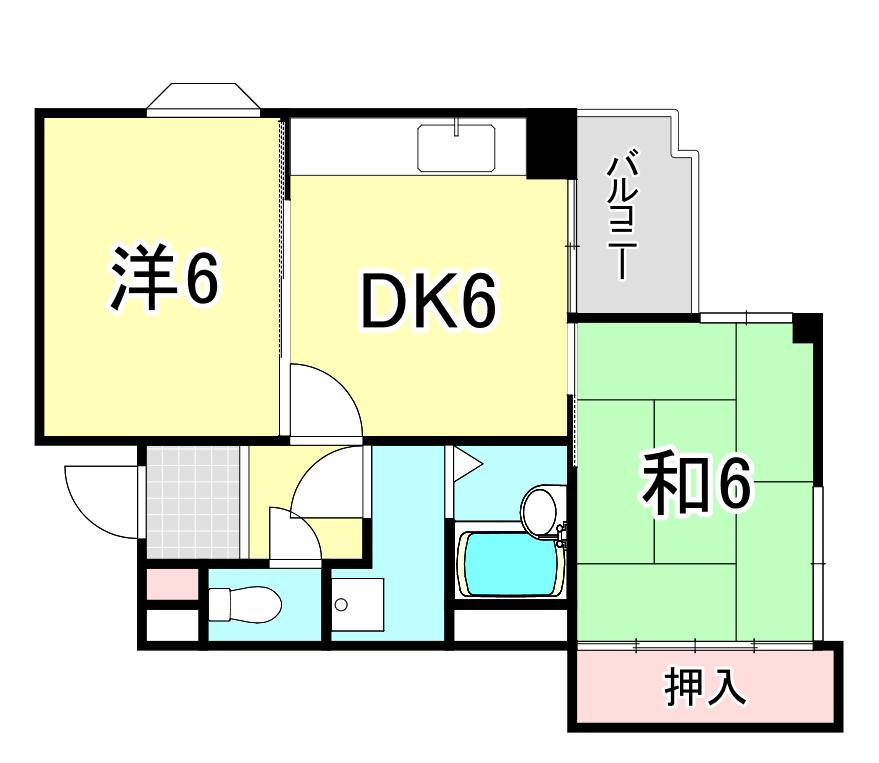 スリージェ甲子園口I(2DK/3階)の間取り写真