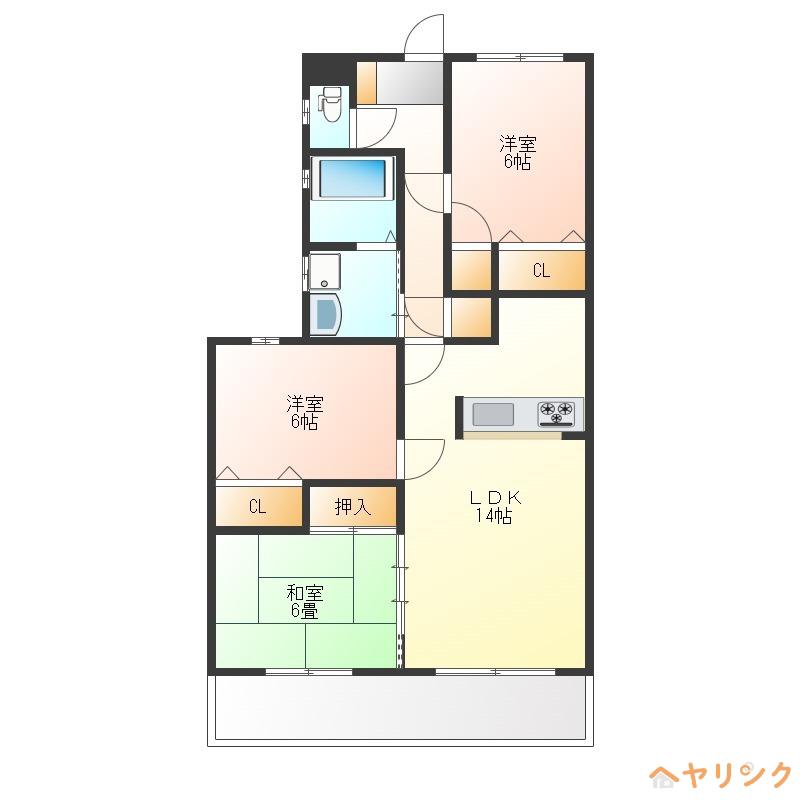 セレクトトロワ(3LDK/3階)の間取り写真