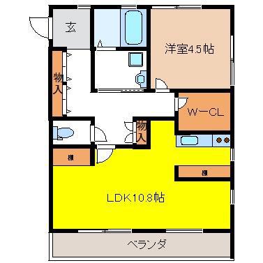 メゾン・ド・サローネ(1LDK/1階)の間取り写真