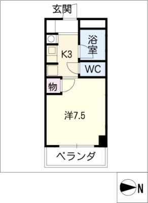 リバーサイド石川(1K/4階)の間取り写真