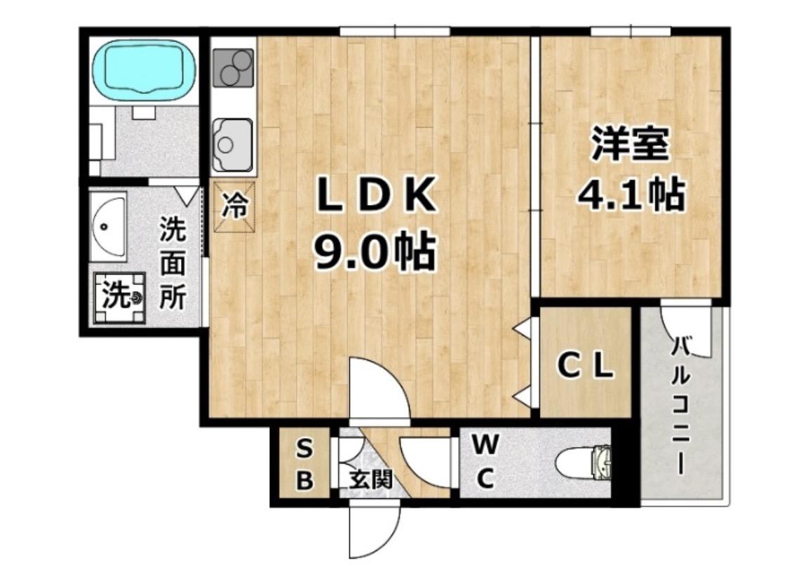 RKKエステート(1LDK/2階)の間取り写真