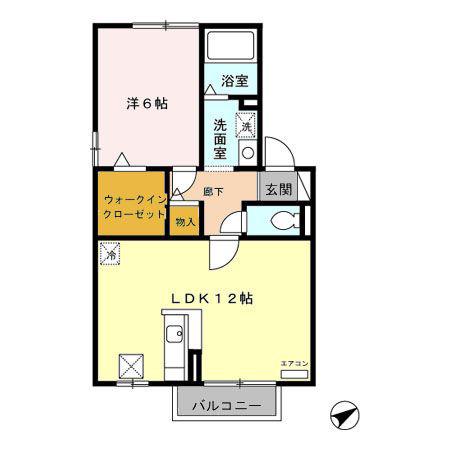 グレイスフル(1LDK/1階)の間取り写真