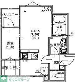 KEIAI RESIDENCE 大和田V(1LDK/3階)の間取り写真