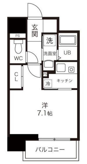 DELCCS SHINAGAWA(1K/4階)の間取り写真