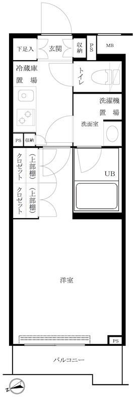 ルーブル大森西(1K/3階)の間取り写真