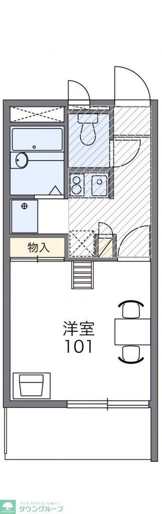 レオパレスSUN LIGHT(1K/1階)の間取り写真