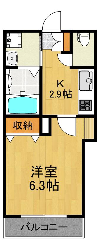 I&N FLATS(1K/1階)の間取り写真
