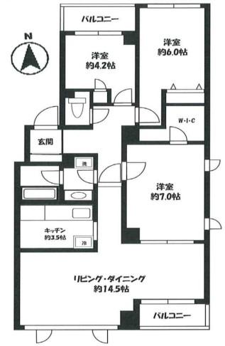 PS AZABU イースト(3LDK/5階)の間取り写真
