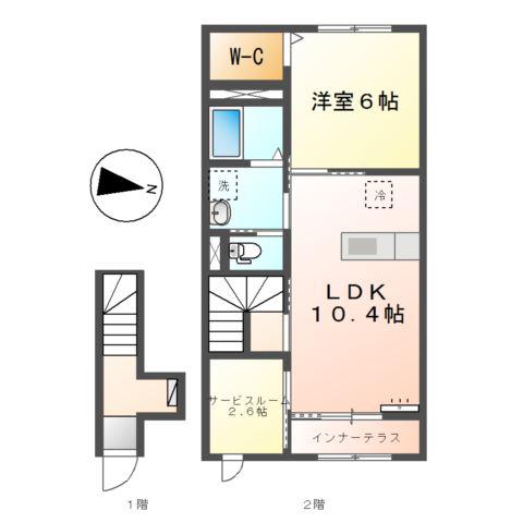 アルモニー(1SLDK/2階)の間取り写真