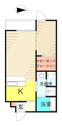 パークヒル安積(1LDK/2階)の間取り写真
