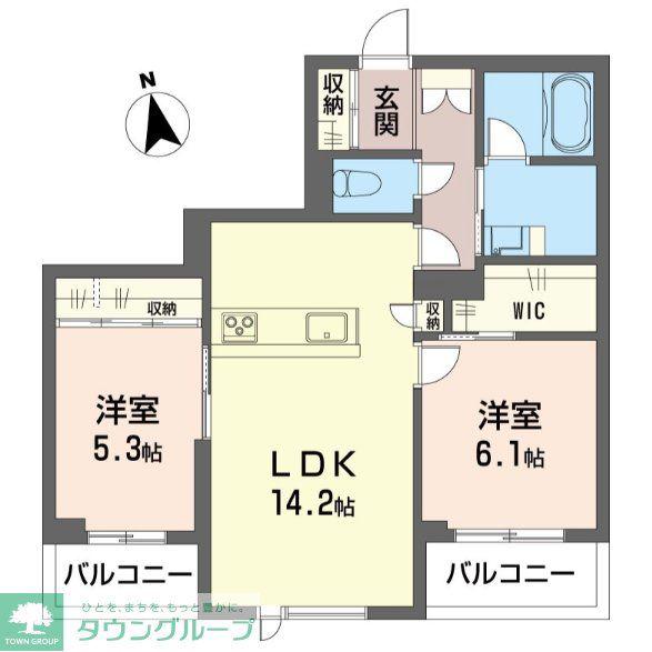 アトリエール F(2LDK/1階)の間取り写真