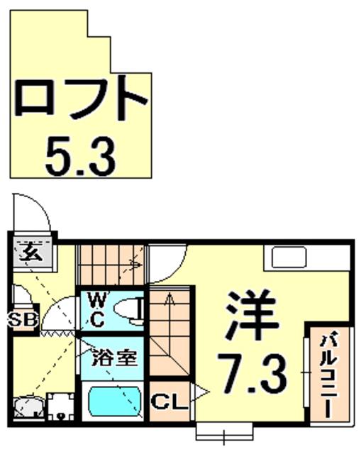 ポラリス武庫川東2(ワンルーム/1階)の間取り写真