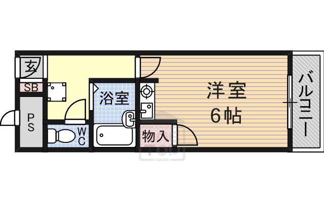 エムロード茨木(ワンルーム/3階)の間取り写真