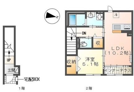 リファインド レジデンス(1LDK/2階)の間取り写真