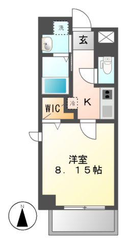 シャルマン新栄(1K/9階)の間取り写真