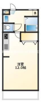 第6年見マンション(ワンルーム/4階)の間取り写真