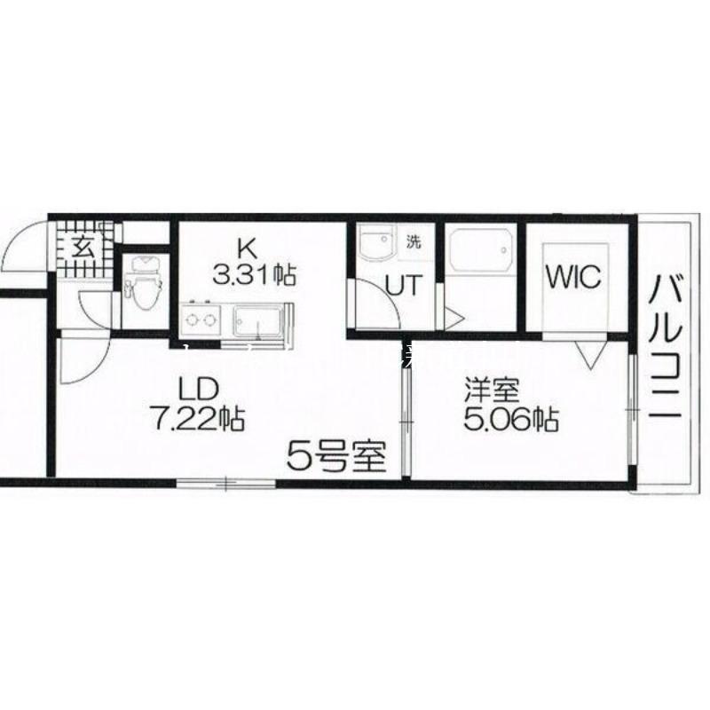 CHEVAL北10条(1LDK/2階)の間取り写真