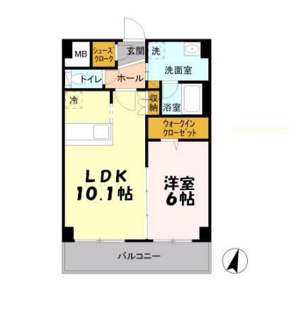 フェアレーンアネックス(1LDK/3階)の間取り写真