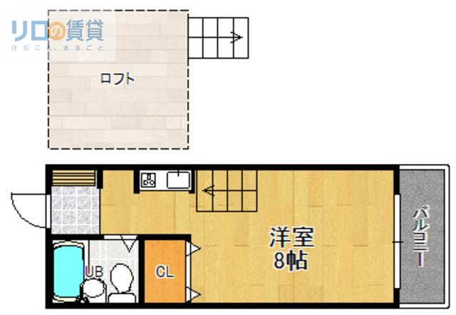 ハイツコメット(ワンルーム/2階)の間取り写真