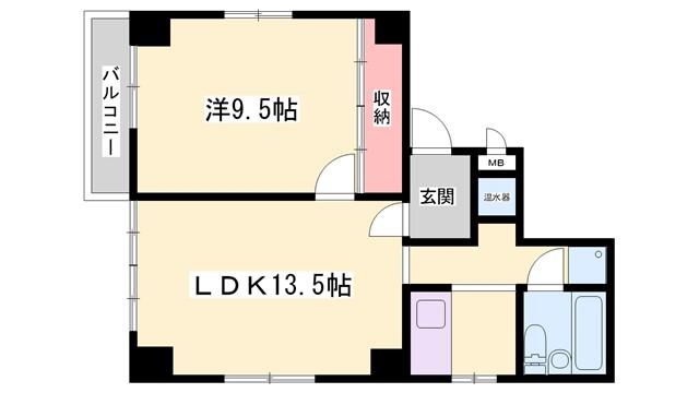 MAGIXII(1LDK/2階)の間取り写真