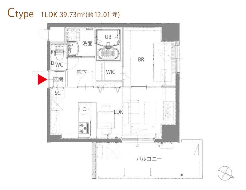 レスピール与野(1LDK/2階)の間取り写真