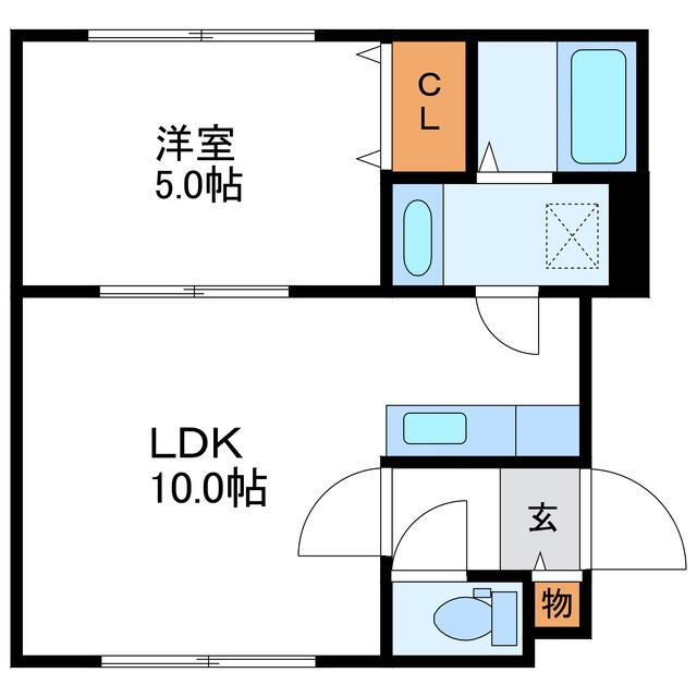 CREA北22条 クレア北22条(1LDK/4階)の間取り写真