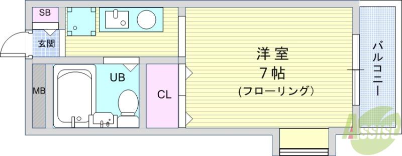 ステラ蛍池(1K/3階)の間取り写真