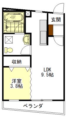 GARDEN HOUSE 大谷町II(1LDK/2階)の間取り写真