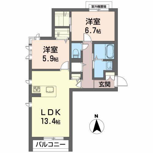 メゾンマスト青柳(2LDK/3階)の間取り写真