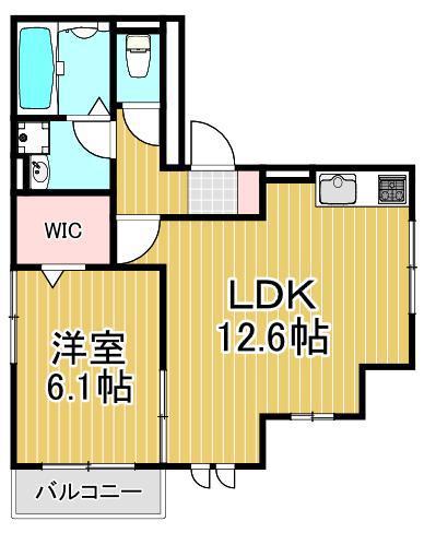 MIYABI(1LDK/3階)の間取り写真