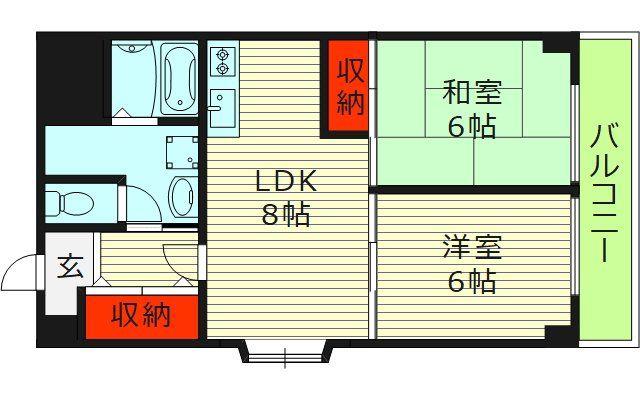 グリーンプラザマンション(2LDK/4階)の間取り写真