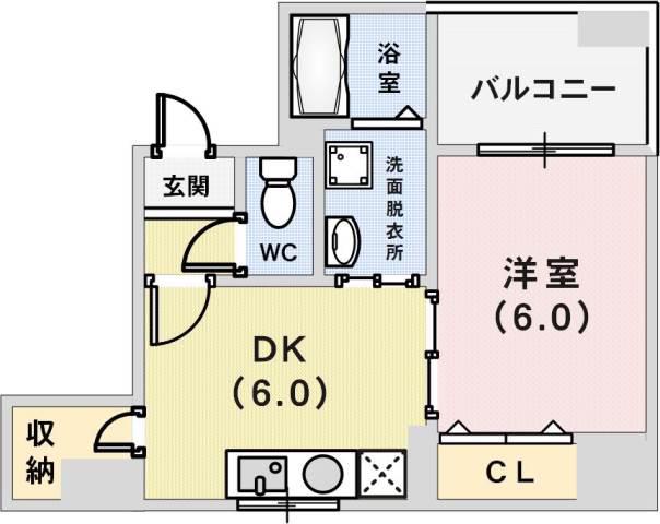 アトリエYAYOI(1DK/4階)の間取り写真