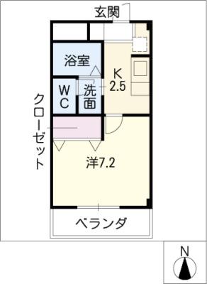 フォーティワン(1K/3階)の間取り写真
