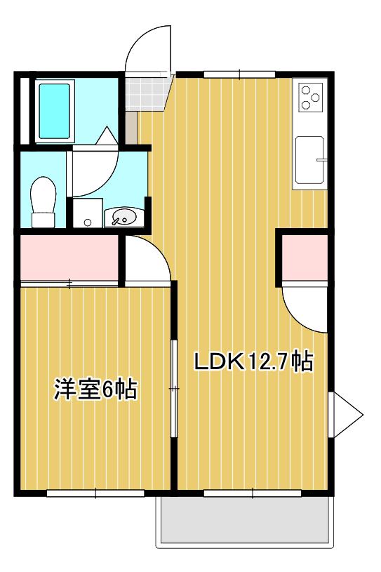 フレグランス中島(2DK/2階)の間取り写真