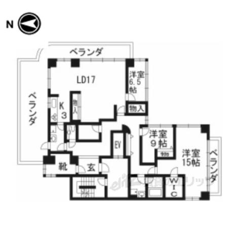 プルーリオン上桂(3LDK/7階)の間取り写真