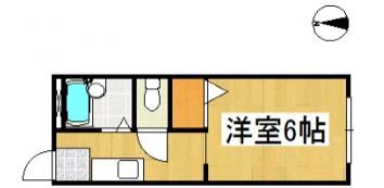ベルデコート(1K/2階)の間取り写真