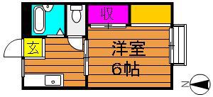 コーポ吉備路(1K/2階)の間取り写真