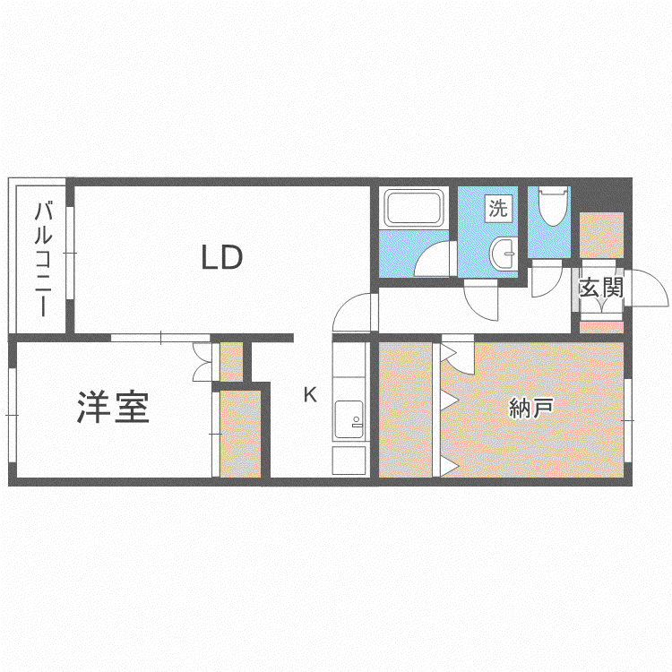 ドエル西町(2LDK/2階)の間取り写真