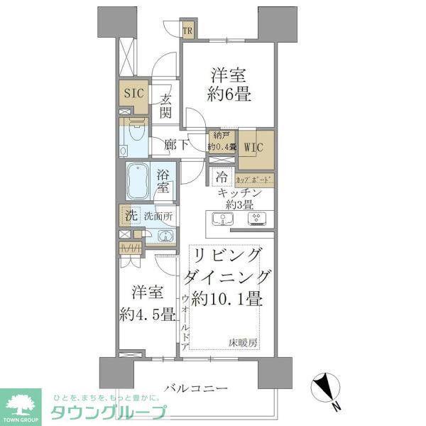東京都品川区西五反田3丁目9-(2LDK/12階)の間取り写真