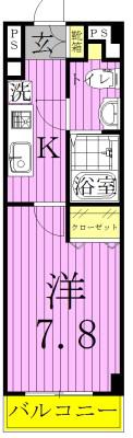 ライジングプレイス西新井(1K/5階)の間取り写真