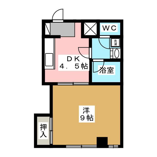 カイセー三芳(1DK/1階)の間取り写真