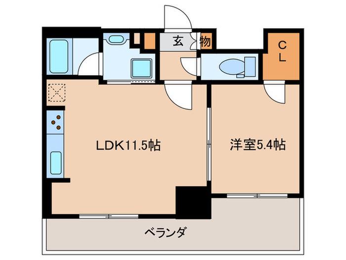 ザ・パークハビオ天満橋(1LDK/10階)の間取り写真
