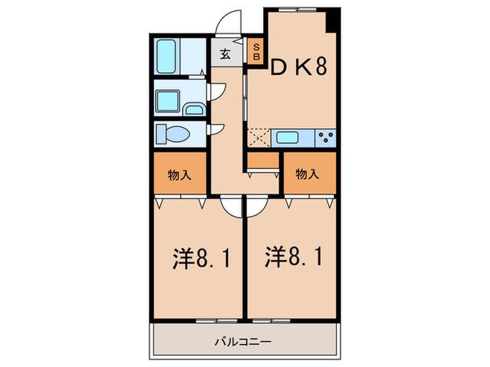 アーバンライフ目白駅前1号棟(2DK/1階)の間取り写真