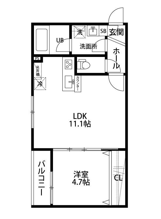グレイス中木戸II(1LDK/2階)の間取り写真
