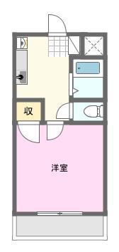 コーポ曳馬野(1K/1階)の間取り写真